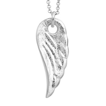 Wei&szlig;er Kristall-Fl&uuml;gel-Anh&auml;nger mit Kette - 10 ct.