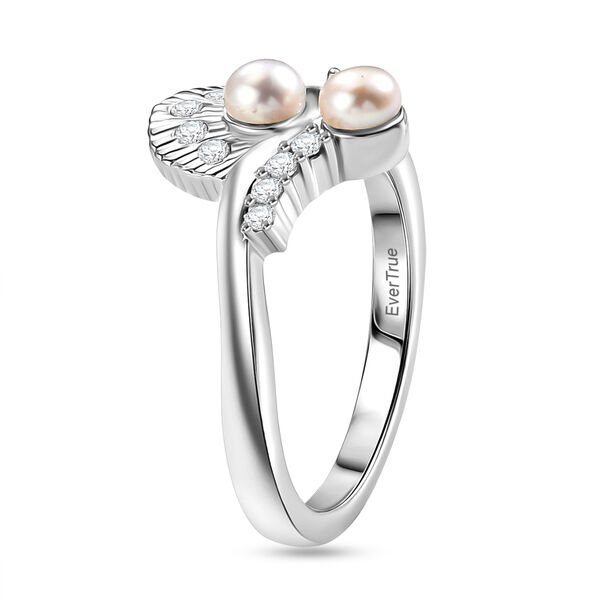 EVER TRUE S&uuml;&szlig;wasser Perle (4 mm), Wei&szlig;er Zirkon Ring Nickelfreies Messing (Gr&ouml;&szlig;e 17.00) image number 4