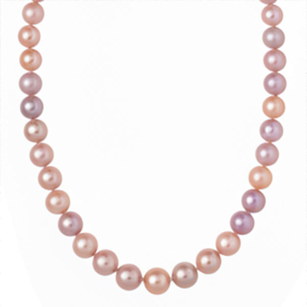 Mehrfarbige Süßwasser Perle Halskette ca. 45 cm 925 Silber rhodiniert image number 0