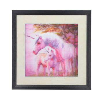 Realistisches 5D Einhorn-Gem&auml;lde, Gr&ouml;&szlig;e 43,5x43,5x1,2 cm, Mehrfarbig