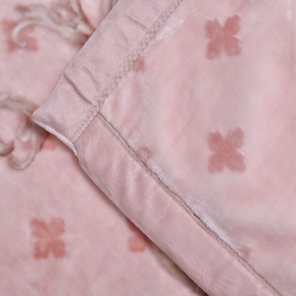 Wolkenweiche Decke mit floralem Muster, beige image number 4