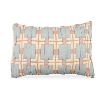 Luxus Kissenh&uuml;lle gewebt, 50 x 75 cm, Wei&szlig;-Himmelblau