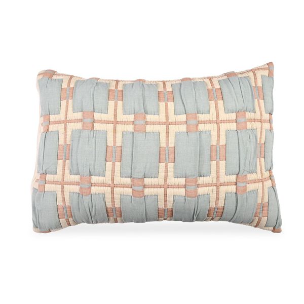 Luxus Kissenhülle gewebt, 50 x 75 cm, Weiß-Himmelblau image number 0