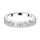 Moissanit Ring, 925 Silber platiniert, (Größe 21.00) ca. 0.76 ct
