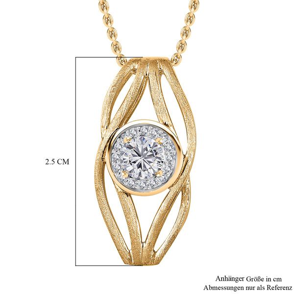 AA Moissanit Schmuckset 925 Silber 750 Gelbgold Vermeil ca. 0,59 ct. image number 6