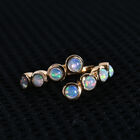 Natürlicher Äthiopischer Opal bypass Ring 925 Silber 585 Vergoldet image number 1
