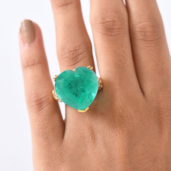 D'Joy Smaragd Triplett Quarz zweifarbiger Ring - 35,83 ct. image number 3