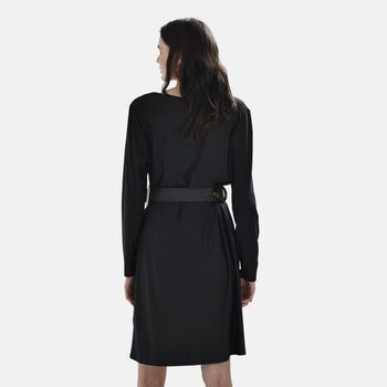 Elastischer G&uuml;rtel mit 5 Harz-Schnallen, Schwarz