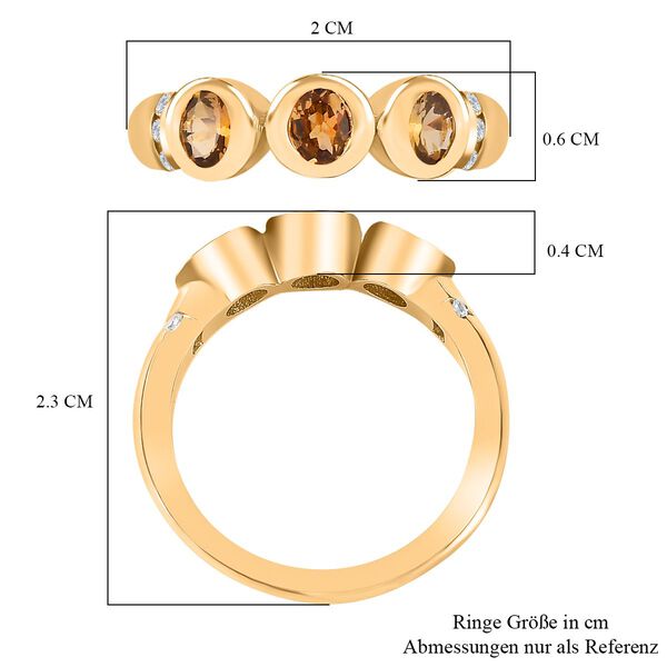 AA Nat&uuml;rlicher goldener Tansanit und Zirkon Ring - 0,55 ct. image number 7