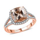 AAA Morganit, Weißer Diamant Ring 417 Gold (Größe 19.00) ca. 4,30 ct