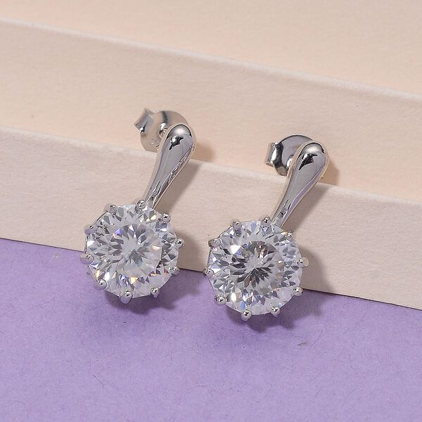 Moissanit Ohrringe 925 Silber rhodiniert ca. 5,16 ct. image number 2