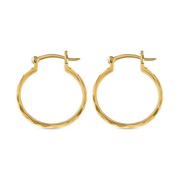 Creolen mit Diamantschliff in Silber mit Gelbgold Vermeil image number 4