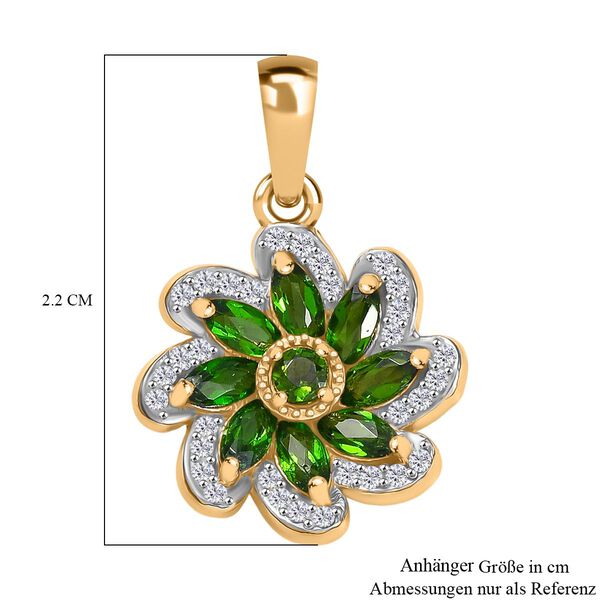 Natürlicher Chromdiopsid Anhänger 925 Silber vergoldet ca. 1.06 ct image number 6