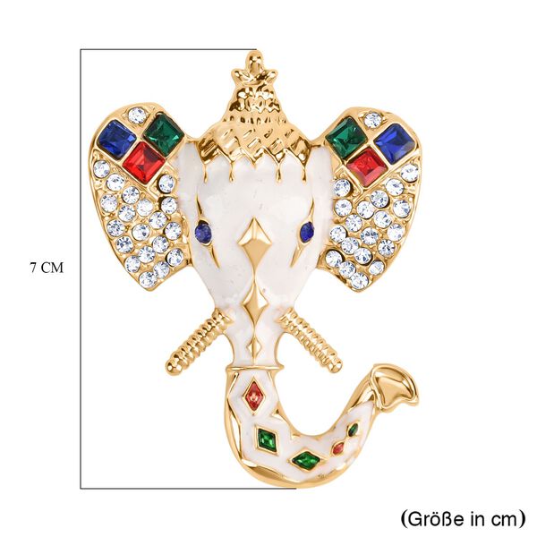 Mehrfarbiger Kristall Brosche emailliert image number 4