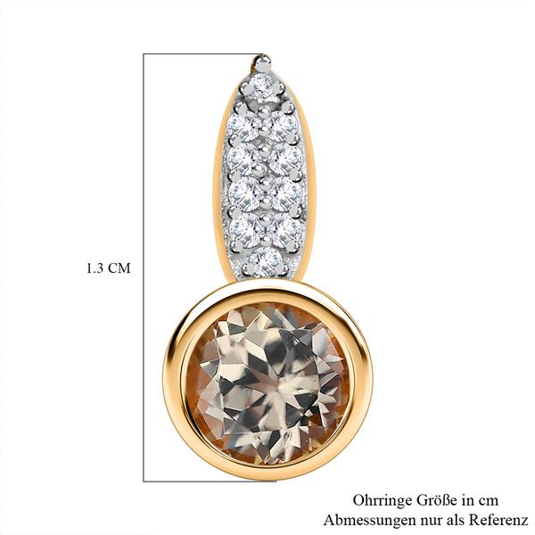 AAA Turkizit und weiße Zirkon-Ohrringe - 1,39 ct. image number 6