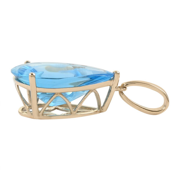 Zertifizierter und gepr&uuml;fter AAA Blautopas Solit&auml;r-Anh&auml;nger - 9,10 Karat. image number 3