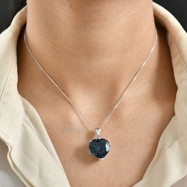 D'Joy London Blautopas Anh&auml;nger mit 50cm Kette - 17,89 ct. image number 2