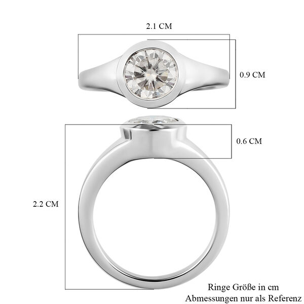 88 Facetten Moissanit-Ring, 925 Silber platiniert  ca. 1,43 ct image number 7