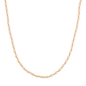 Goldene Muschelkernperle Halskette ca. 50cm + 5cm Extender, Std Gelb