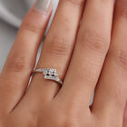 Diamant Bypass Ring 925 Silber platiniert  ca. 0,15 ct image number 2
