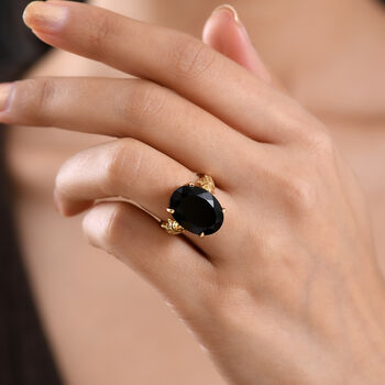 EverTrue AA schwarzer Glasachat Ring - 10,83 ct.