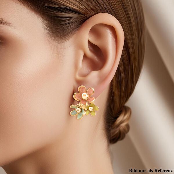 Florale Emaille-Ohrringe image number 3