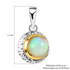 Natürlicher Äthiopischer Opal Sonne, Mond und Erde Anhänger 925 Silber Bicolor ca. 0,93 ct image number 4