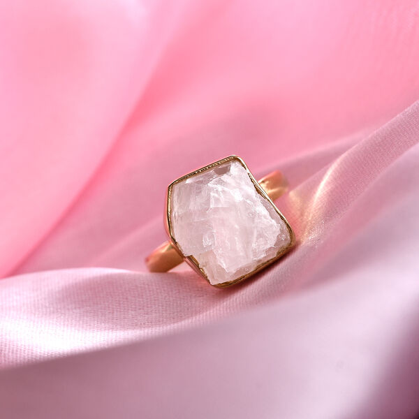 Handgearbeiteter Regenbogen Mondstein-Ring, 925 Silber vergoldet  ca. 8,00 ct image number 2