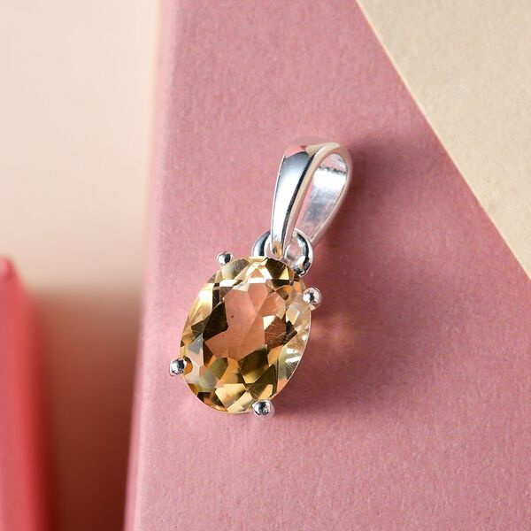 Citrin Solit&auml;r-Anh&auml;nger in Silber, 1,16 ct. image number 3