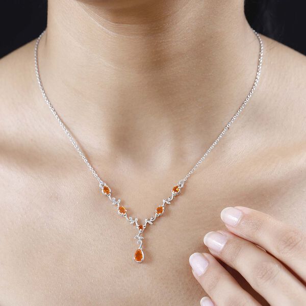 AA Salamanca Feueropal Halskette, 45 cm - 0,77 ct. image number 3