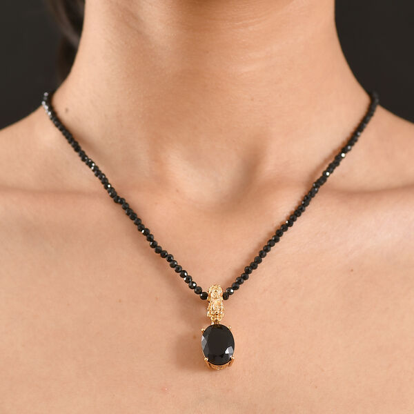 EVER TRUE AA Schwarzer Glasachat, Schwarzer Spinell Schmuckset ca. 50 cm ca. 51.00 ct image number 2