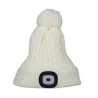 Wiederaufladbare LED Mütze mit Sherpa Futter, Größe 20x28 cm, Weiß image number 0
