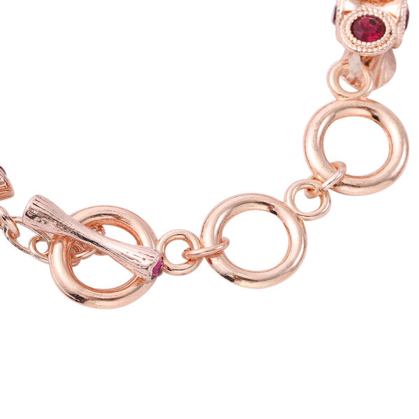 Fuchsia Kristall Armband ca. 19+5 cm roséfarben image number 5