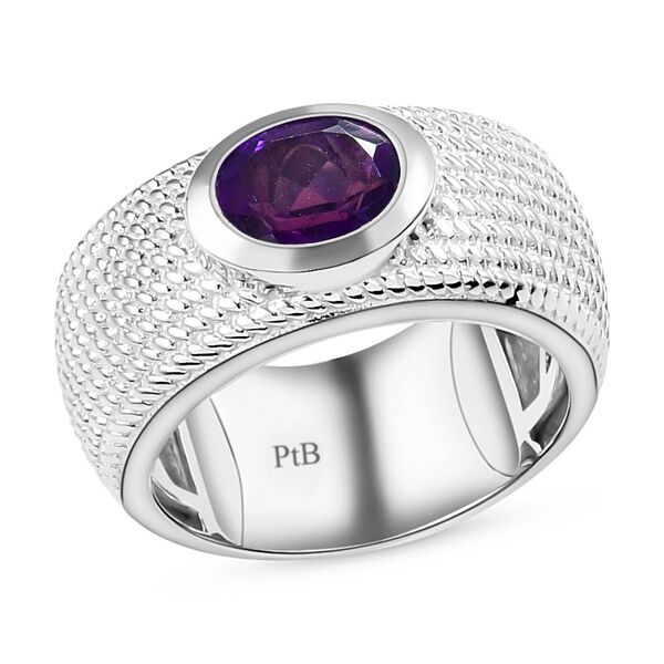 Afrikanischer Amethyst-Solit&auml;r-Ring in Silberton, 0,94 ct. image number 4