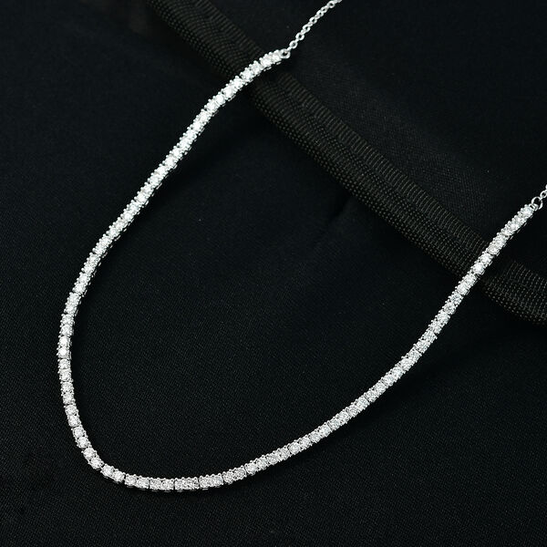 LUXURIANT VS-EF Labor Diamant 45cm Halskette, 925 Silber rhodiniert - 4,14 ct. image number 1