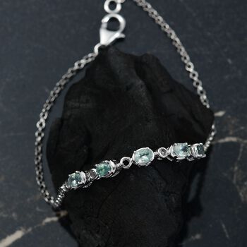 Alexandrit Armband ca. 20 cm 925 Silber rhodiniert ca. 0,92 ct.