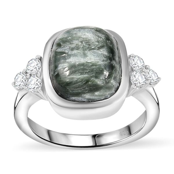 Sibirischer Seraphinite und Zirkon Ring - 5,61 ct. image number 4