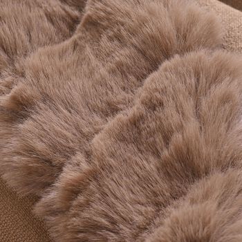 Damen Poncho aus Kunstfell f&uuml;r Herbst und Winter, Kamelfarben/beige