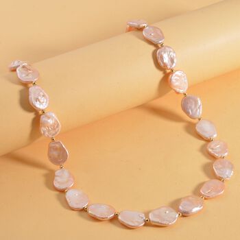 14-16mm Pfirsich S&uuml;&szlig;wasserperlen-Halskette