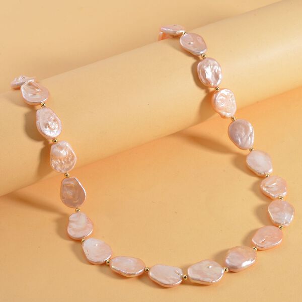 14-16mm Pfirsich S&uuml;&szlig;wasserperlen-Halskette image number 2