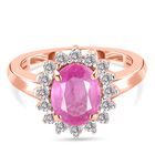 Premium Ilakaka Rosa Saphir und Zirkon-Halo Ring, 925 Silber Roségold Vermeil, 2,98 ct. image number 0