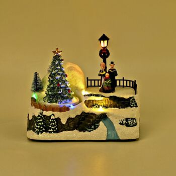 Musik Karussel Winterland mit LED lichter, 19 x 14 x 15 cm, Tannenbaum