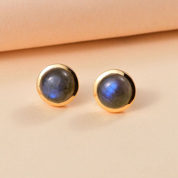 AAA Labradorit Ohrringe 925 Silber vergoldet ca. 6.91 ct image number 2