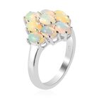 Natürlicher Äthiopischer Opal Cluster Ring 925 Silber Platin-Überzug image number 3