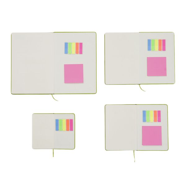 4-teiliges Notizbuch-Set mit Gummibandverschluss, Kunstleder und Papier, verschiedene Größen, Grün image number 5