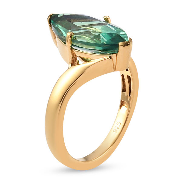 Pfau Triplett Quarz Ring 925 Silber vergoldet  ca. 3,96 ct image number 5