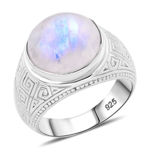 Regenbogen Mondstein Ring 925 Silber (Größe 21.00) ca. 12,18 ct image number 0