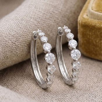 LUXURIANT SGL zertifizierte SI-GH Labor Diamant Ohrringe, 925 Silber rhodiniert - 1 ct.