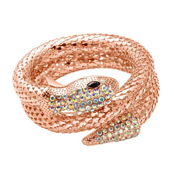 Kristall Schlange gewundenes Armband in Roségoldton - 1,70 ct. image number 4