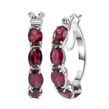 Nat&uuml;rlicher Rhodolith Granat Ohrringe 925 Silber rhodiniert ca. 5.67 ct